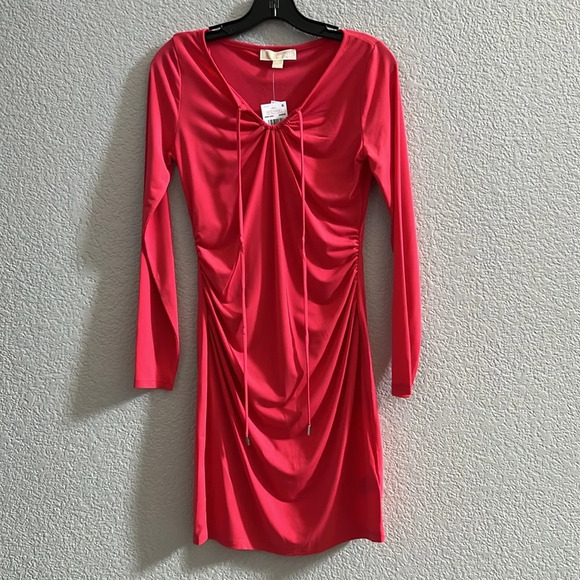 Michael Kors Halter Strap Long Sleeve Mini Dress Size Medium - Picture 4 of 8